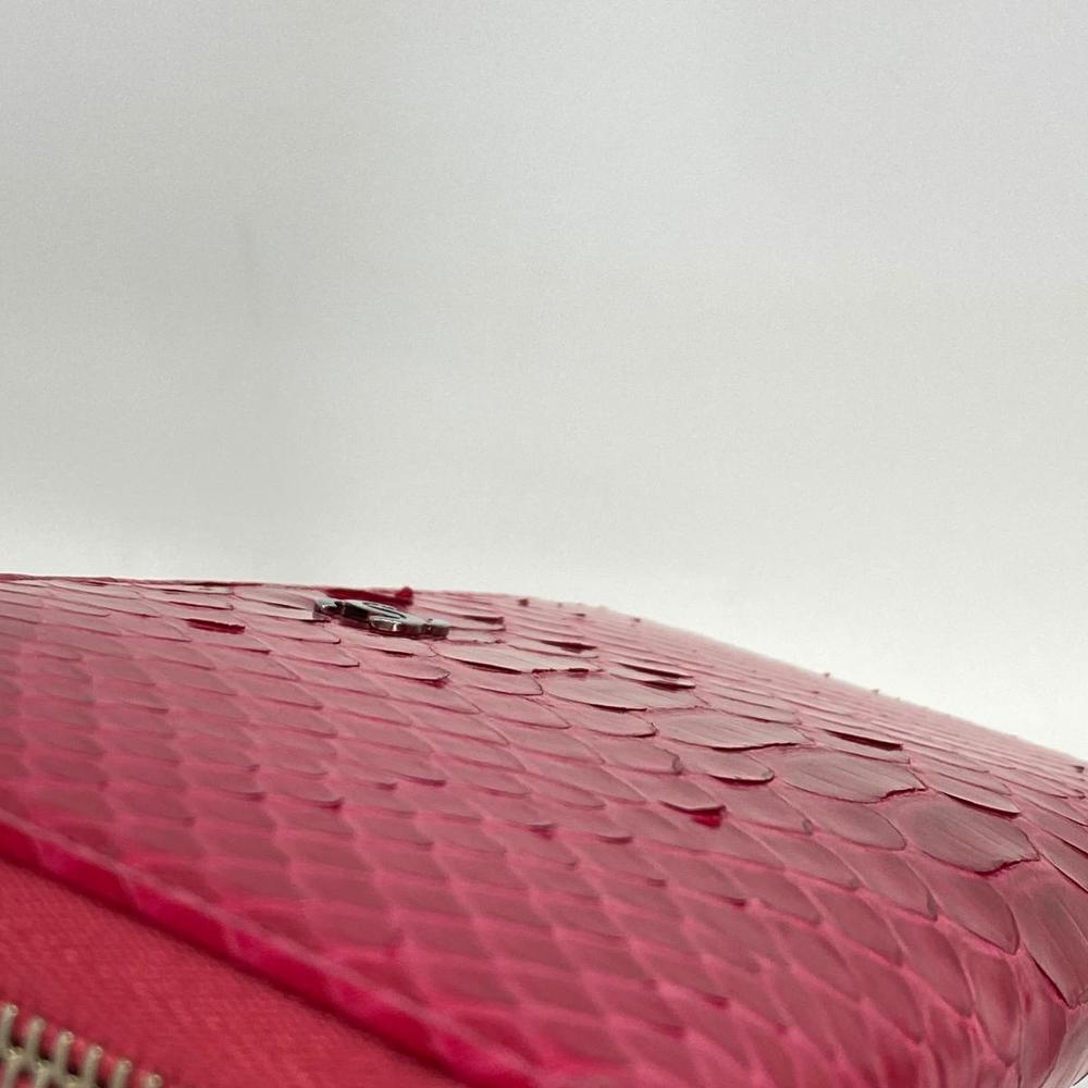Chanel Long Wallet Python Pink Silver Hardware - image 6
